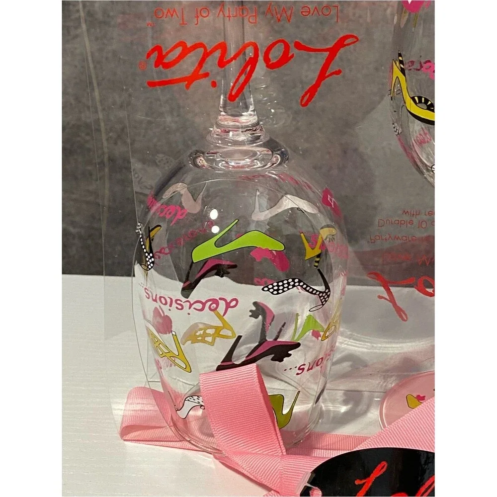 Lolita Decisions Acrylic Wine Glasses Set of 2 Love My Party of Two New⁠